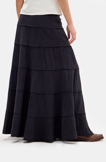 Sadie Tiered Cotton Maxi Skirt