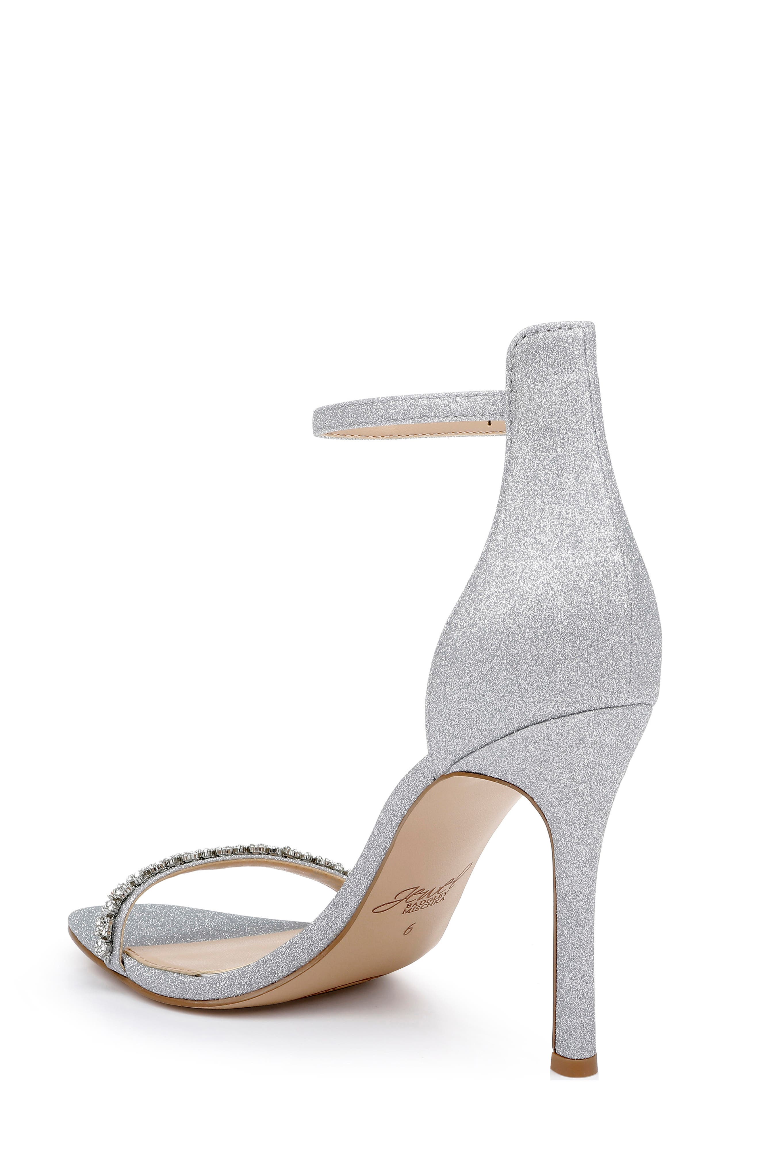 Jewel Badgley Mischka Adriane Jeweled Strap Sandal, Alternate, color, Silver