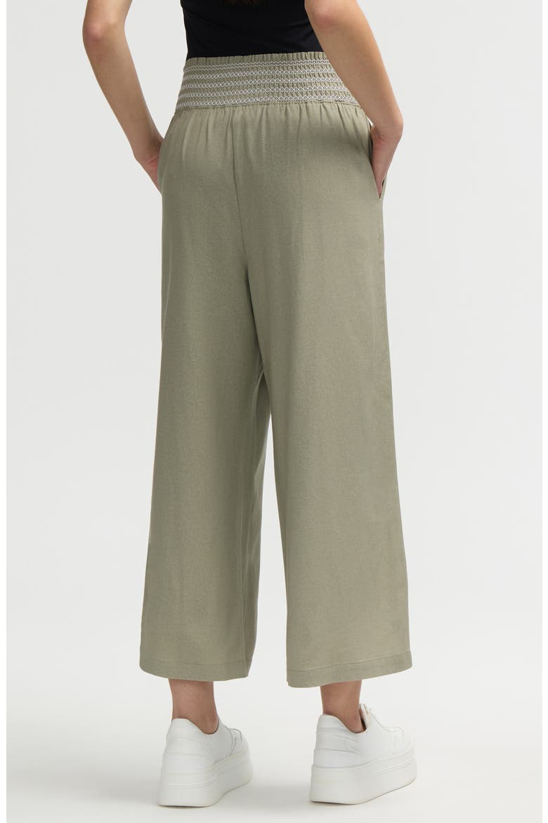 Smocked Waist Cropped Pants, Alternate, color, SAGE