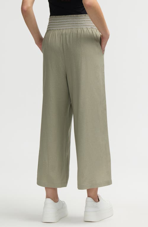 Nvlt Smocked Waist Cropped Pants In Sage