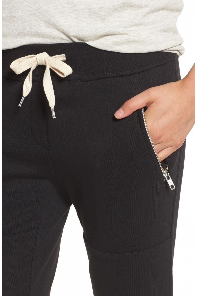 'Lux' Skinny Cotton Jogger Pants, Alternate, color, BLACK