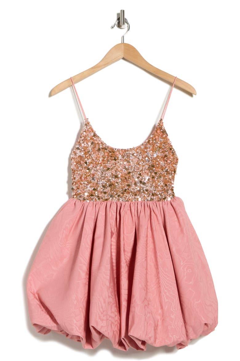 Nessa Bubble Minidress, Alternate, color, DUSTY ROSE