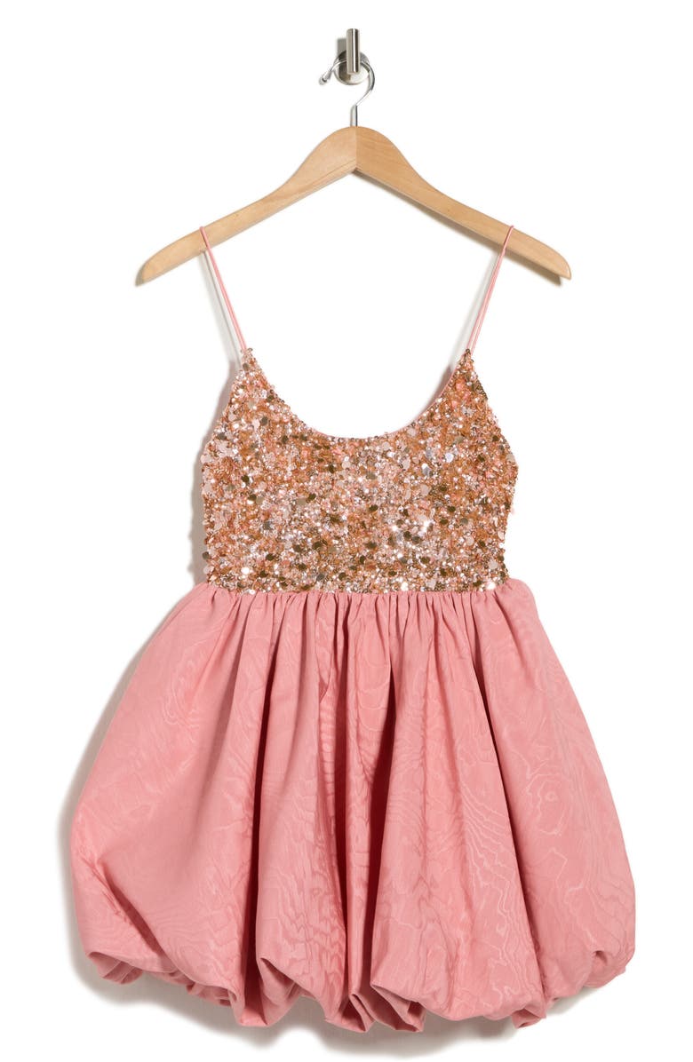 Alice + Olivia Nessa Bubble Minidress, Main, color, Dusty Rose