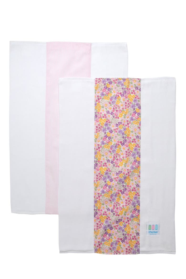 Floral Set of Two Burp Cloths, Alternate, color, Butterfly Floral & Seersucker