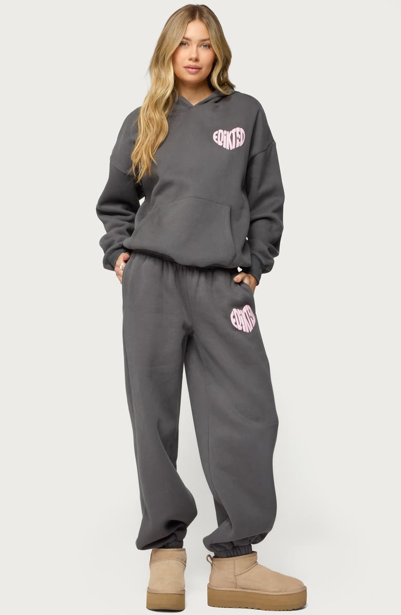 EDIKTED Major Love Fleece Logo Graphic Hoodie, Alternate, color, 