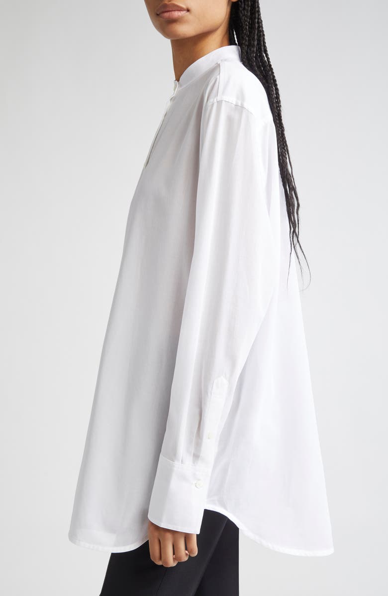 TOTEME Organic Cotton Tunic Top, Alternate, color, White