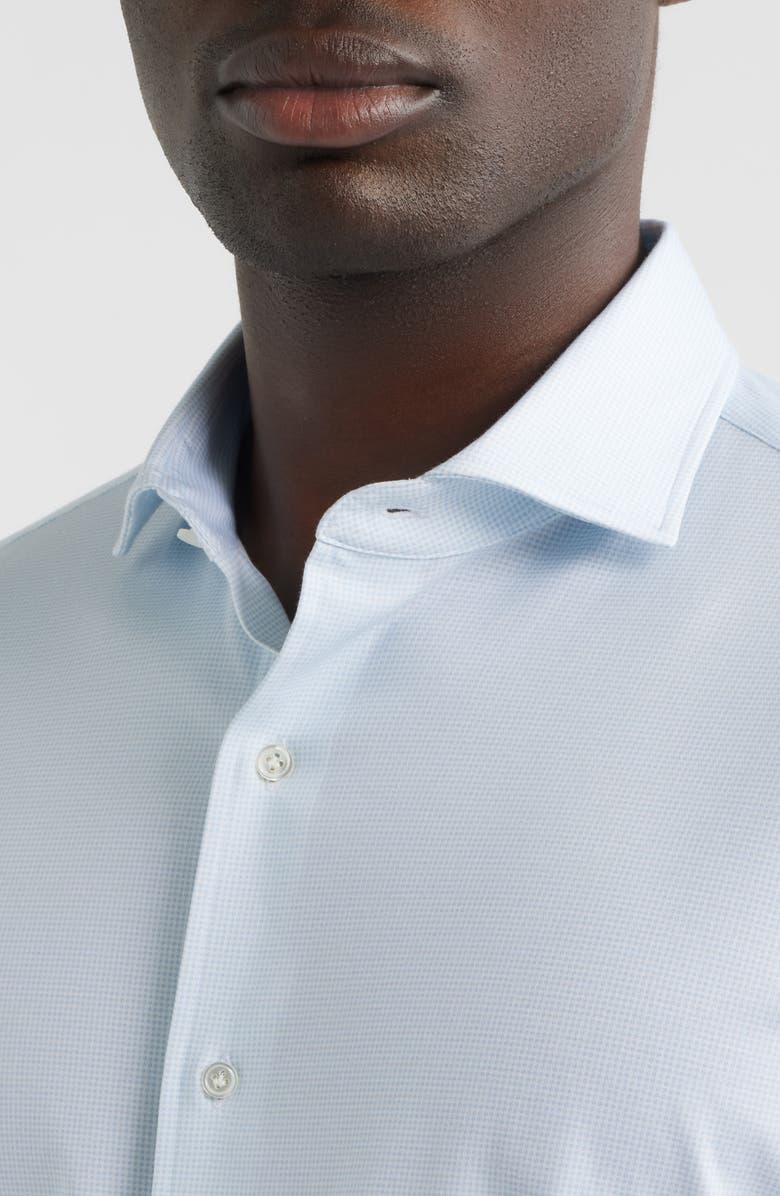 Peter Millar Excursionist Flex Print Wrinkle Resistant Button-Up Shirt, Alternate, color, Blue Frost