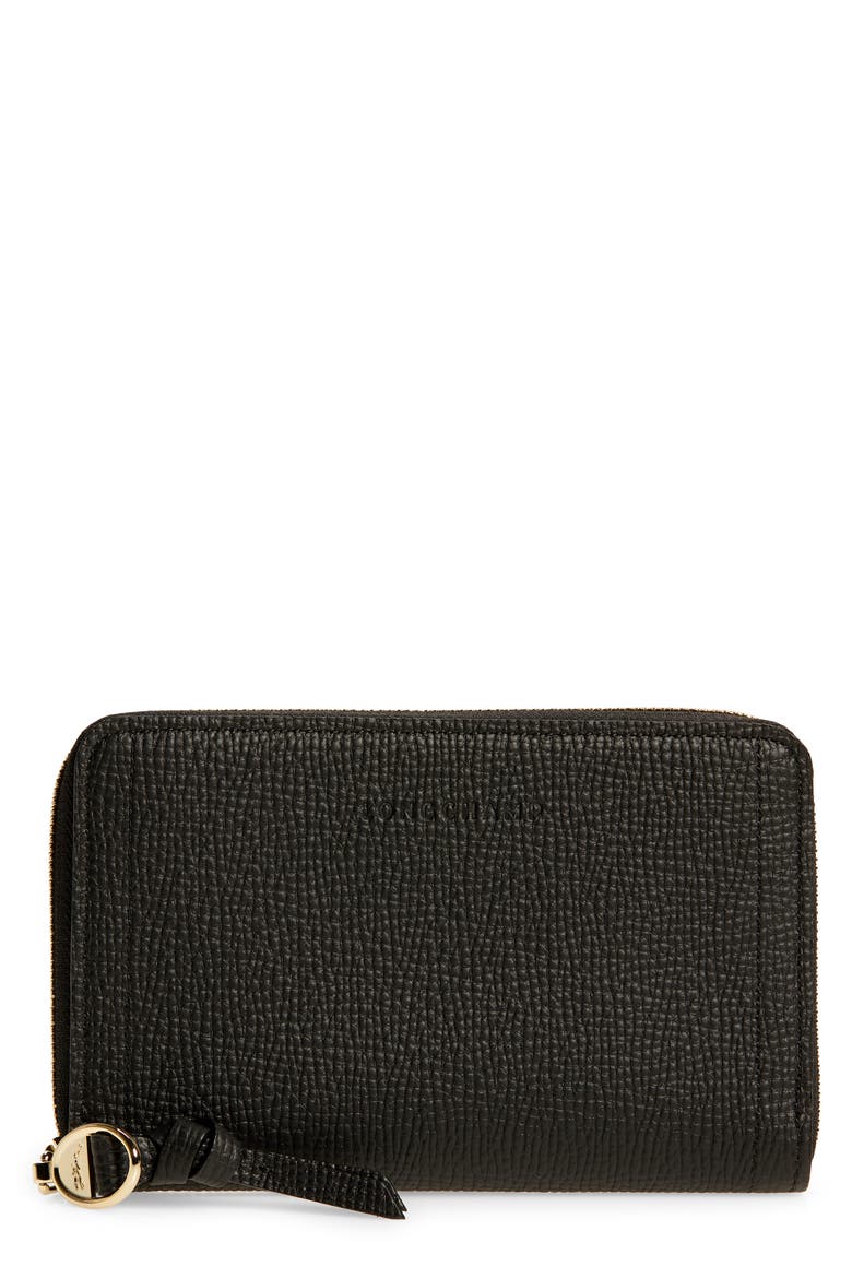 Mailbox Compact Leather Wallet, Main, color, BLACK