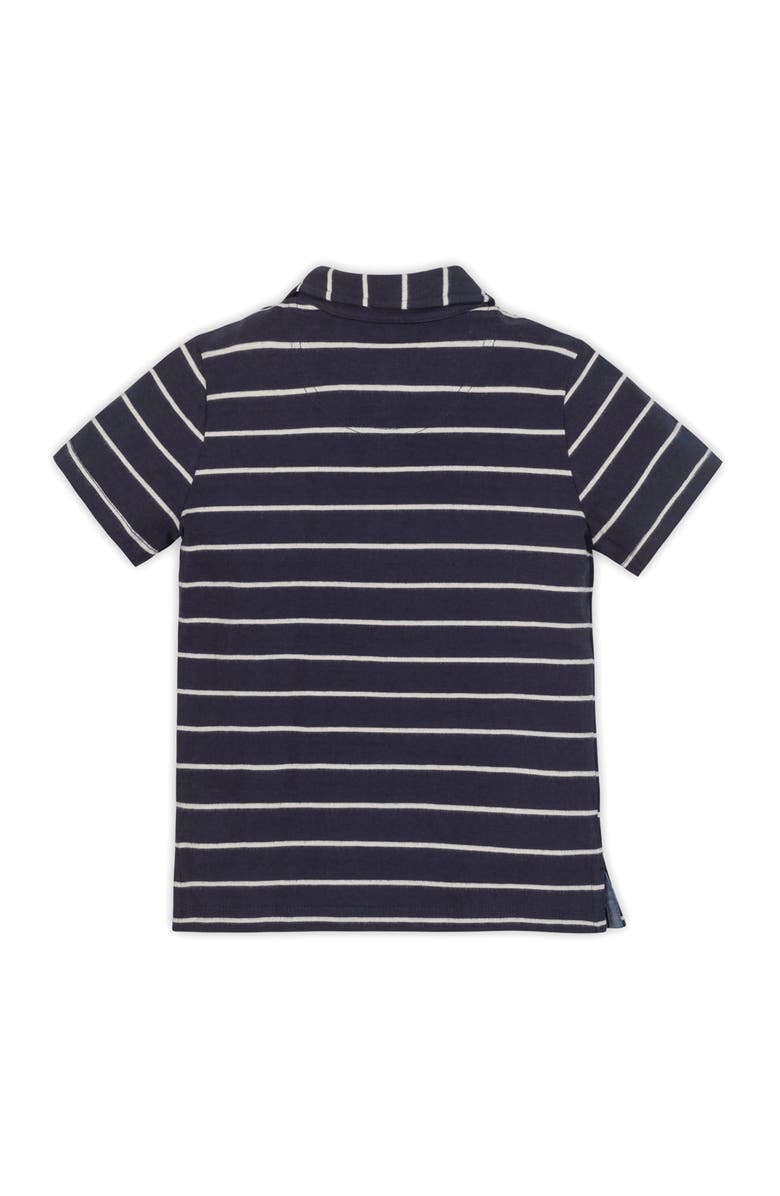 Hope & Henry Kids' Organic Short Sleeve Jersey Polo, Alternate, color, Navy Breton Stripe