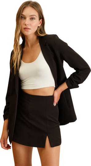Ruched Sleeve Blazer