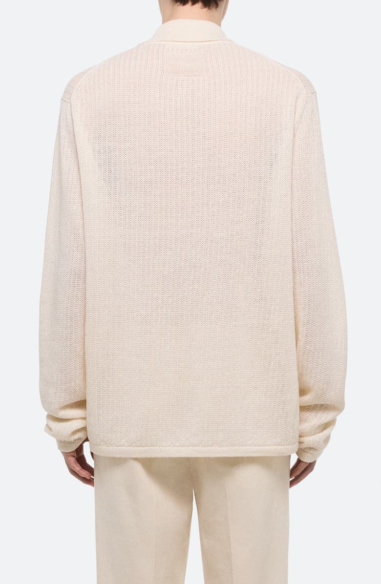 Helmut Lang Half Zip Linen Sweater, Alternate, color, Ivory