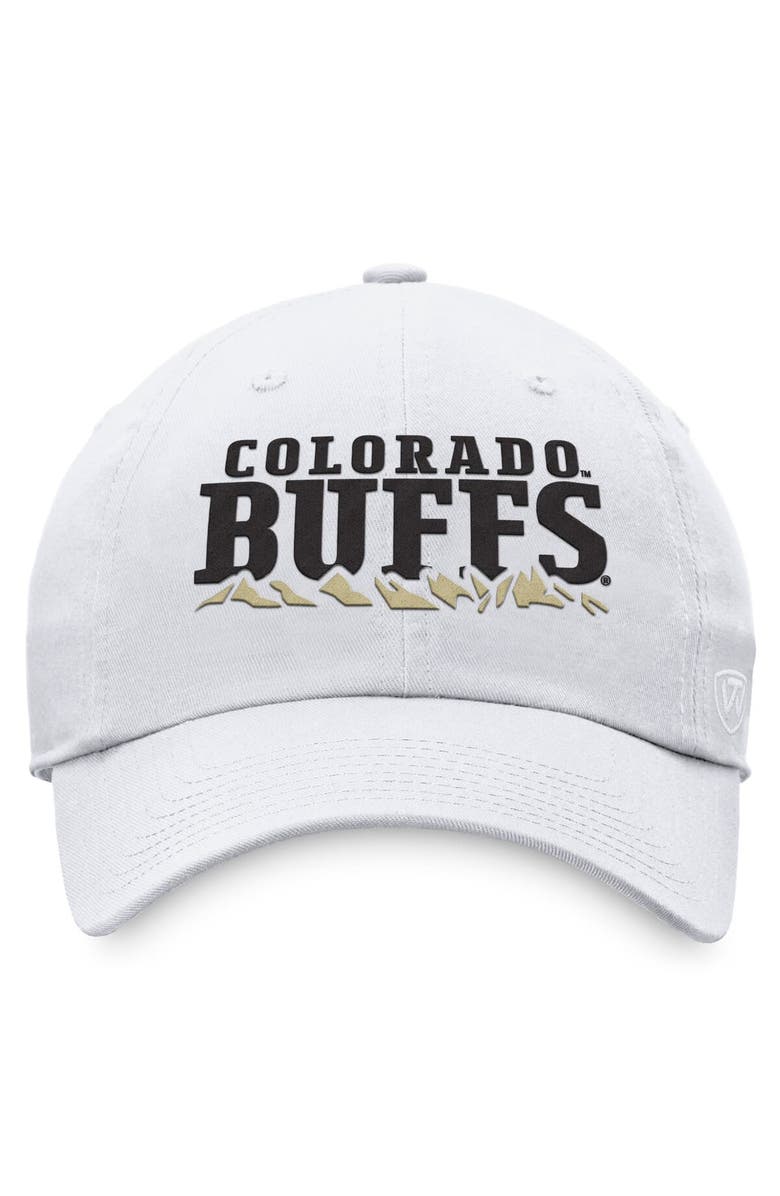 TOP OF THE WORLD Men's Top of the World White Colorado Buffaloes Adjustable Hat, Alternate, color, White
