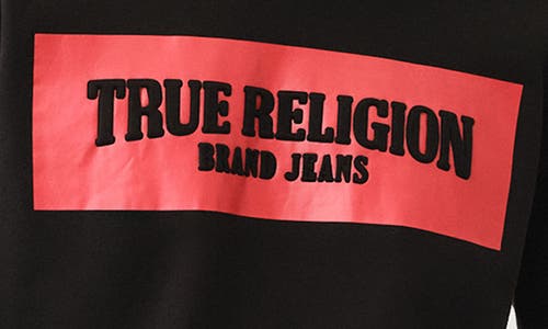 True Religion Embossed Arch Sweatshirt Black In Jet Black