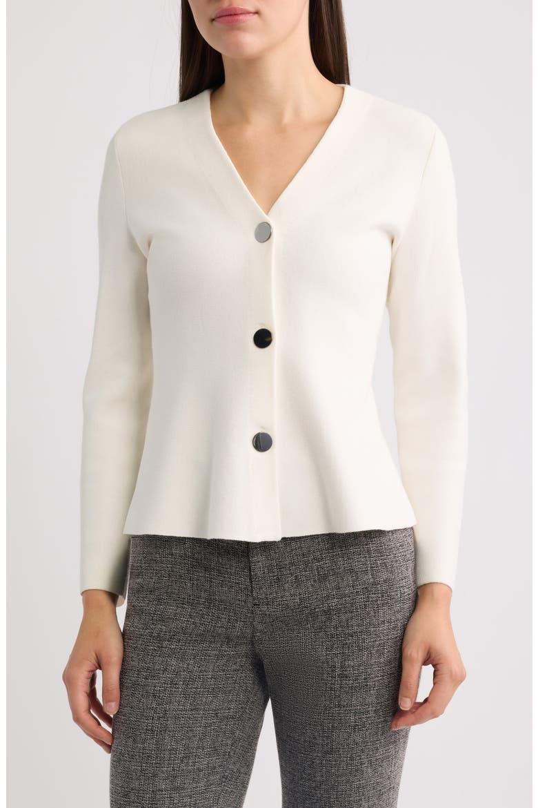 Peplum Cardigan, Main, color, WHITE DOVE