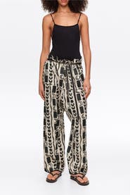 Bimba y Lola Fluid Square-Fit Trousers With Moon Stripes