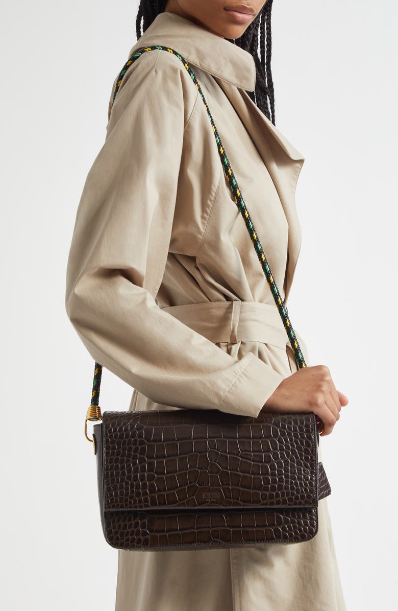 Moschino Braided Cord Leather Shoulder Bag, Alternate, color,