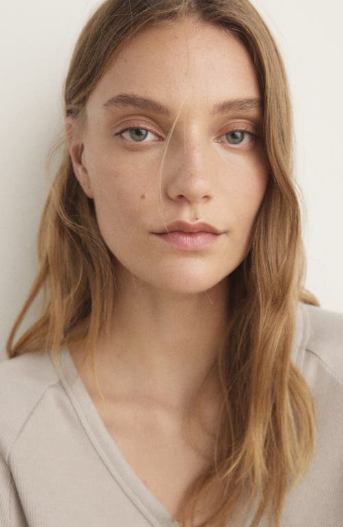 Mango Rib Knit Nightgown In Gray