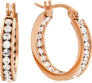 HMY JEWELRY Swarovski Crystal Embellished Hoop Earrings