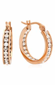 HMY JEWELRY Swarovski Crystal Embellished Hoop Earrings