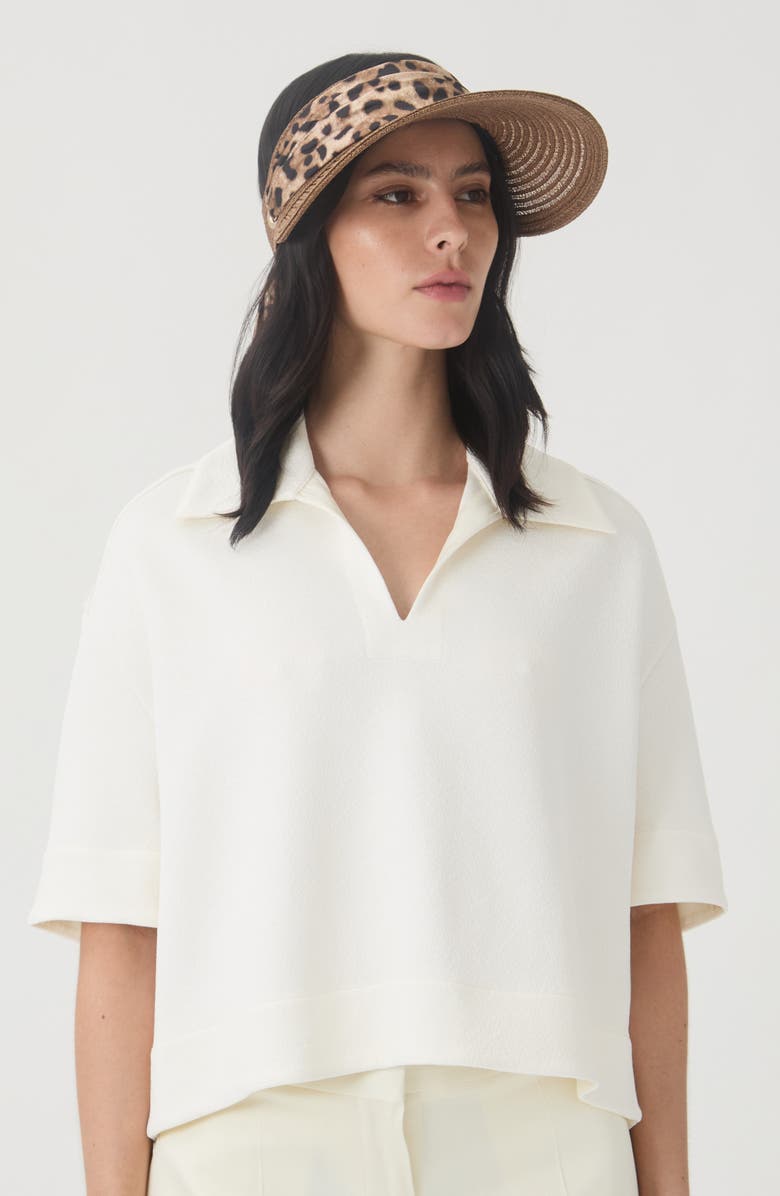 Eugenia Kim Ricky Packable Straw Visor, Alternate, color, Chocolate