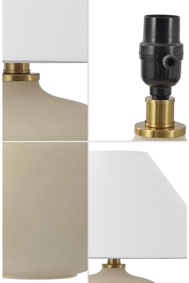 Delphi 18.25" Minimalist Scandinavian Resin/Iron LED Table Lamp, Alternate, color, Matte Cream