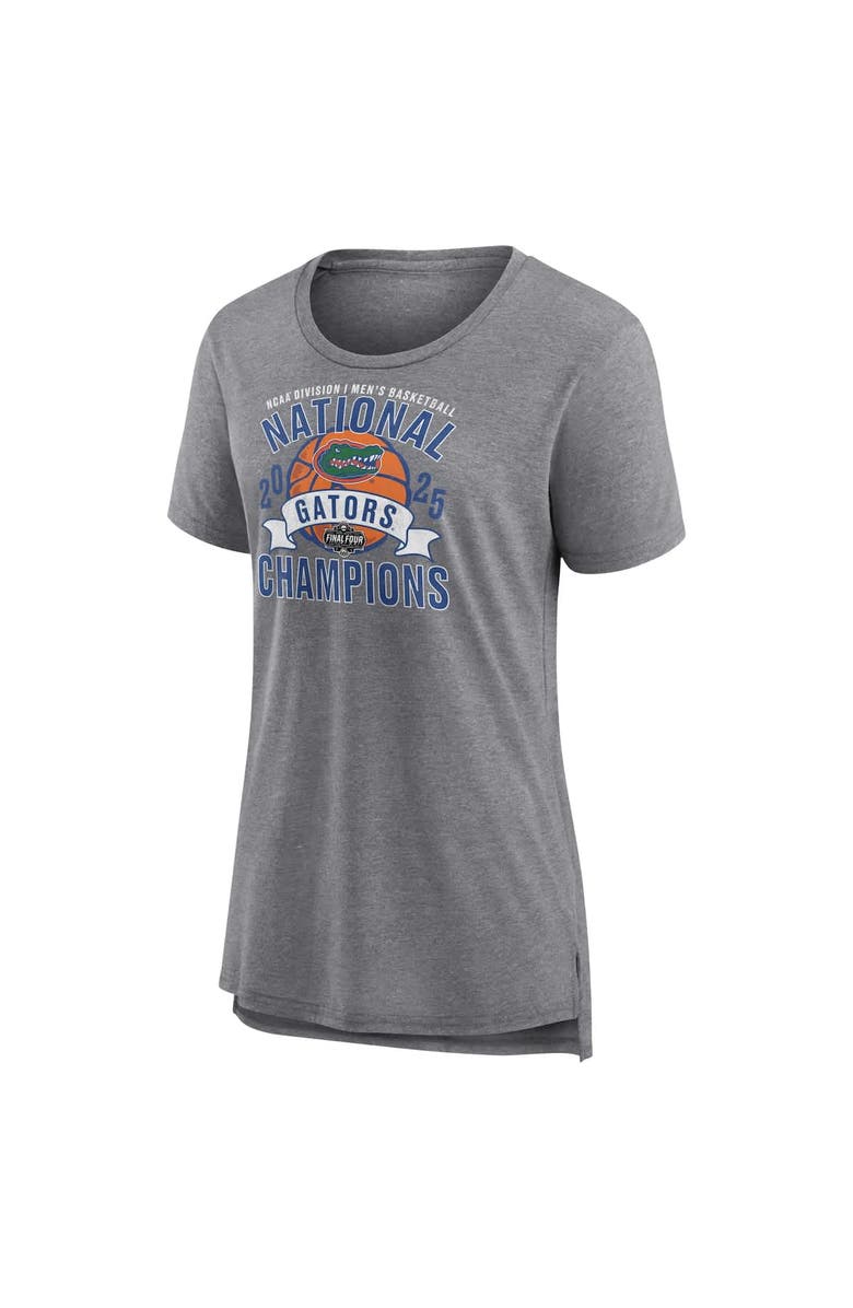 FANATICS Women's Fanatics Heather Gray Florida Gators 2025 NCAA Men's Basketball National Champions Vintage Tri-Blend T-Shirt, Alternate, color, 