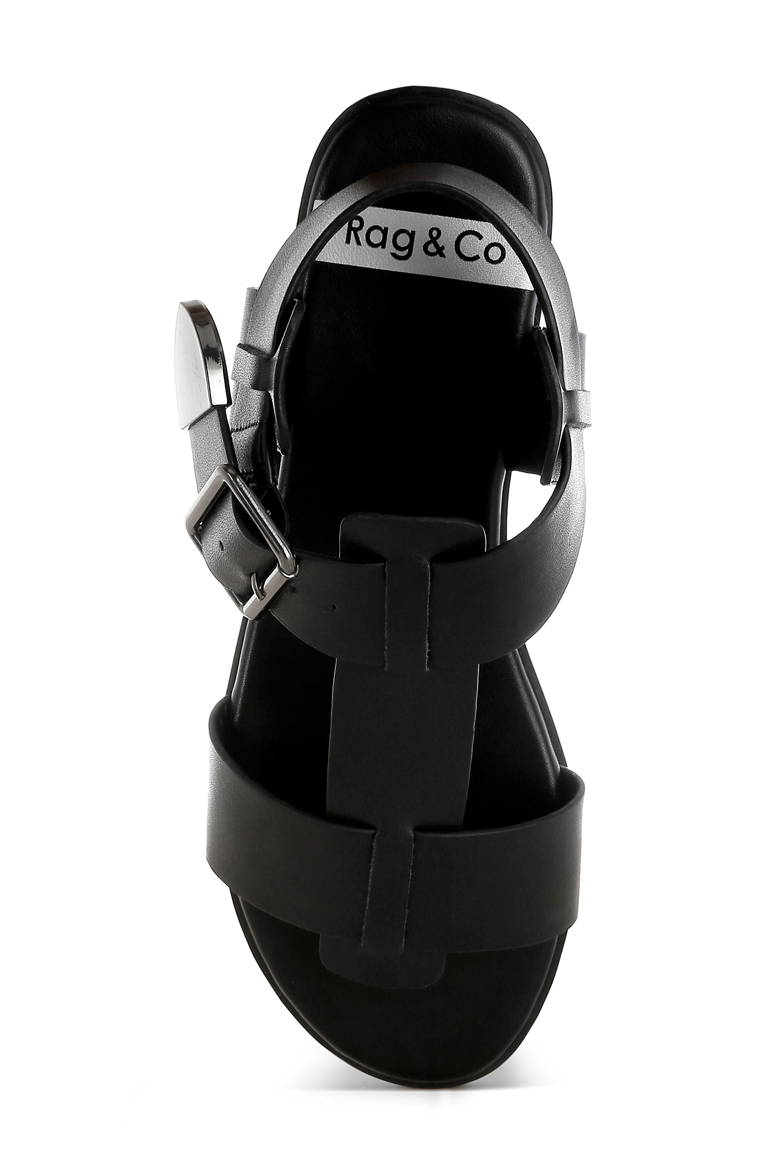 Rag & Co Shayla Gladiator Flat Sandal, Alternate, color, Black