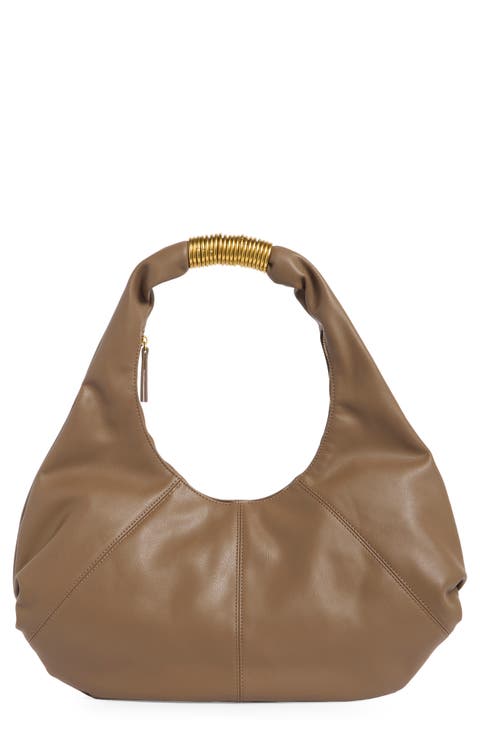 Ring Detail Slouchy Hobo Bag