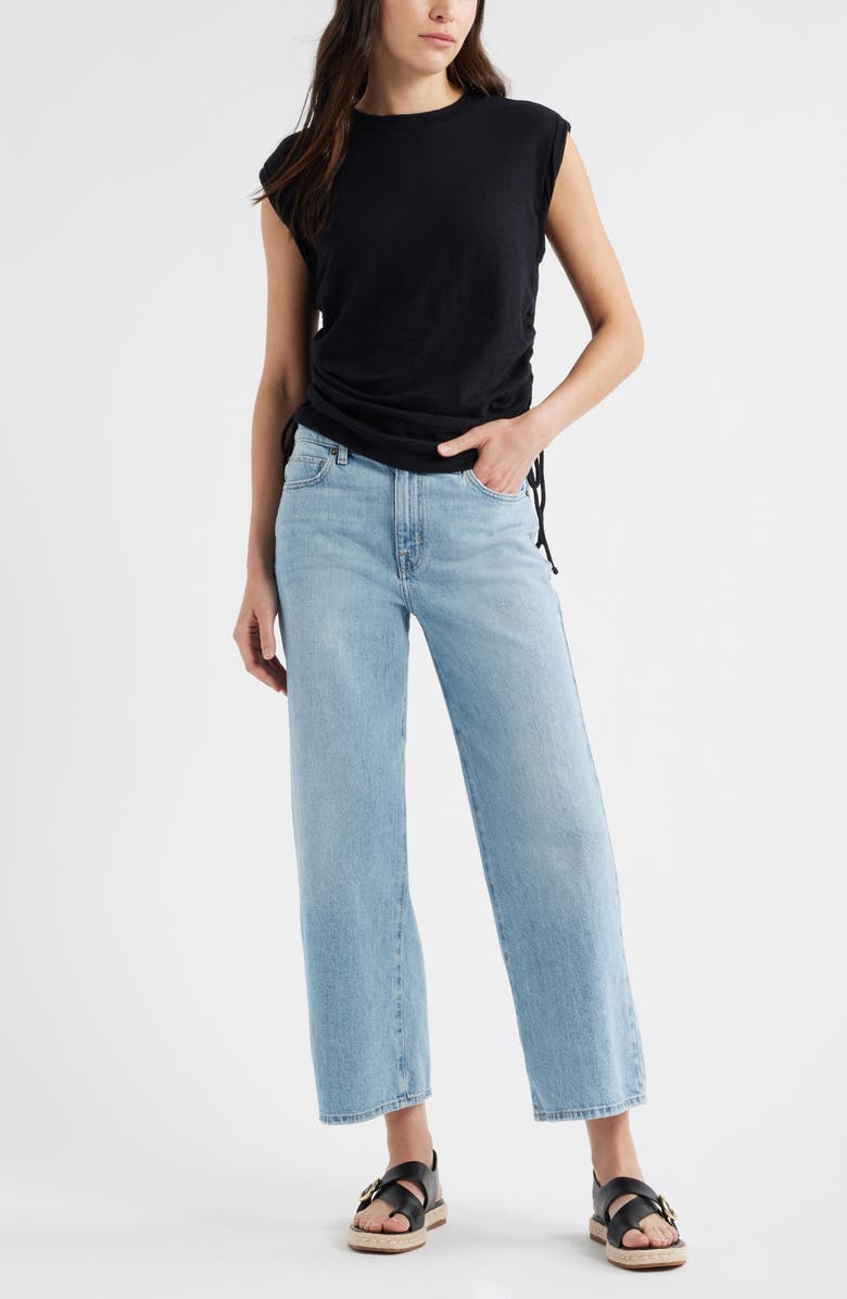 Caslon<sup>®</sup> Ruched Tank, Alternate, color, Black