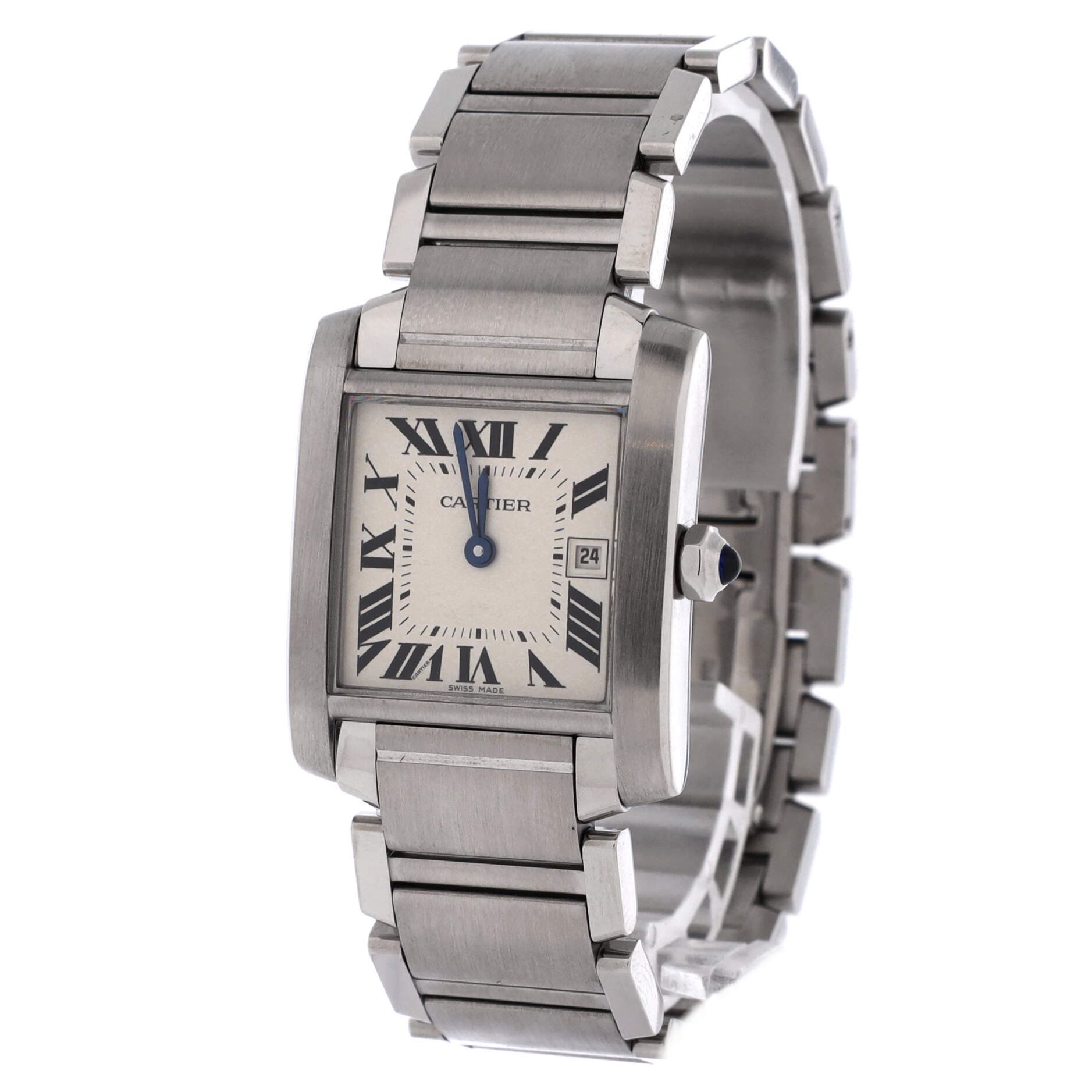 Tank Francaise Quartz Watch Stainless Steel 25, Alternate, color, Metallic Silver
