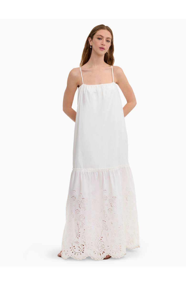 Rebecca Taylor Brielle Poplin Eyelet Dress, Main, color, Ivory