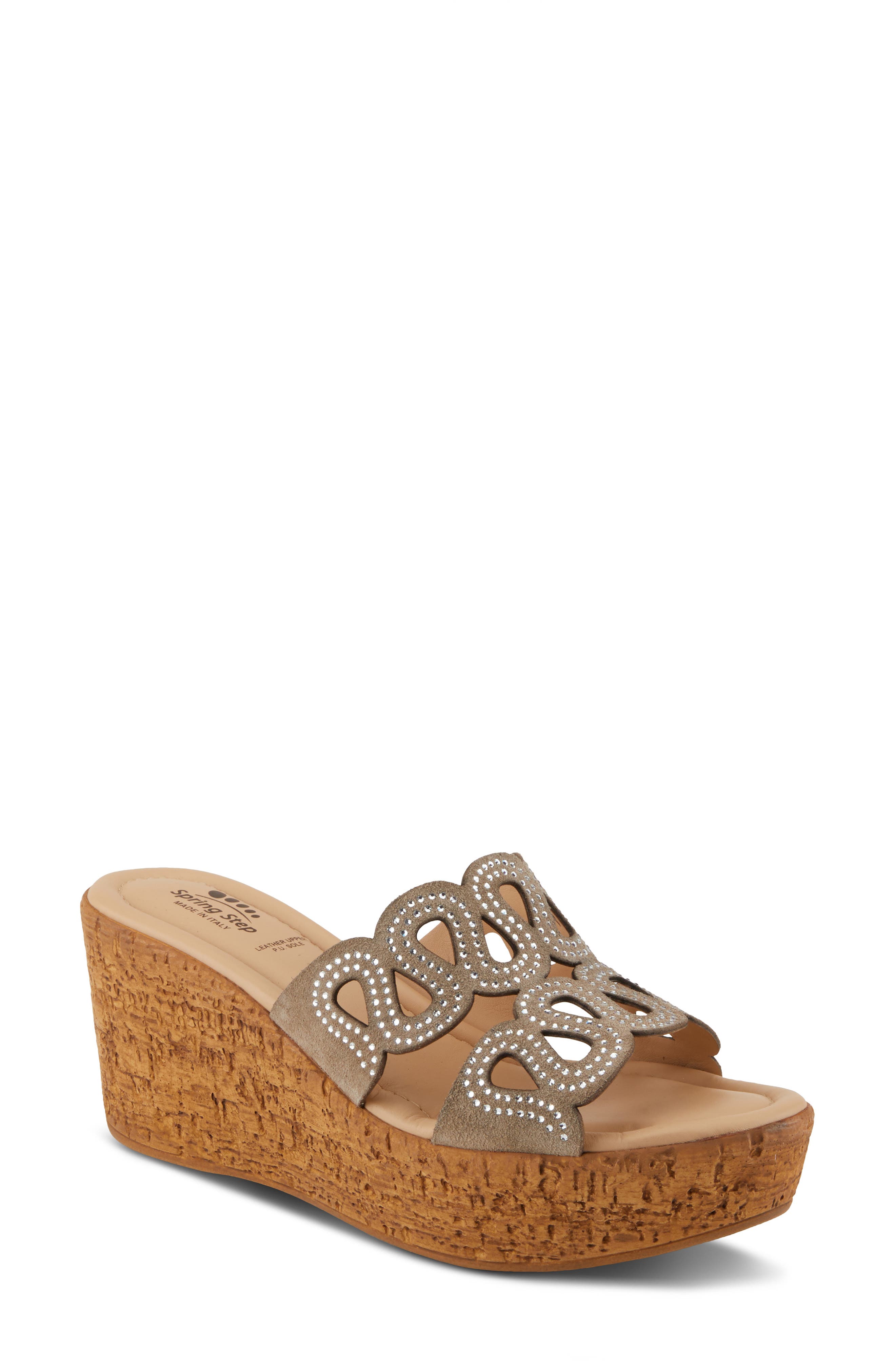 Spring Step Steamy Crystal Embellished Wedge Sandal, Main, color, 
