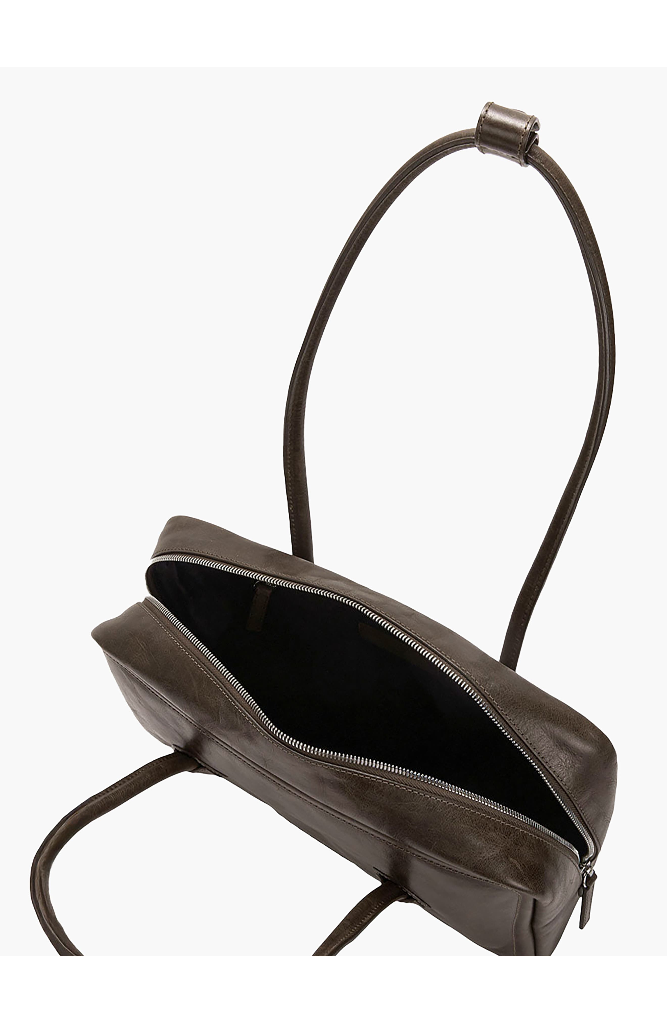 MARGESHERWOOD Boston Leather Shoulder Bag, Alternate, color, Washed Brown Pull-Up