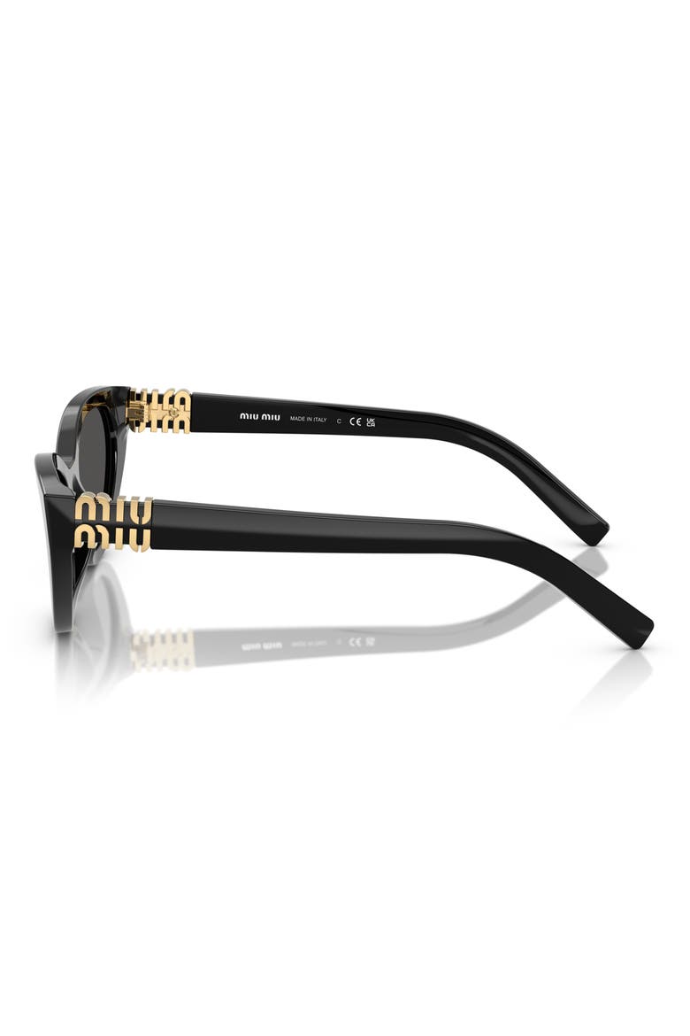 54mm Butterfly Sunglasses, Alternate, color, BLACK / DARK GREY