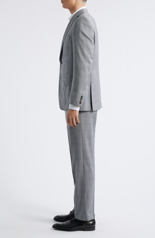 Heritage Gold Classic Fit Super 130s Grey Plaid Wool Suit In Gray