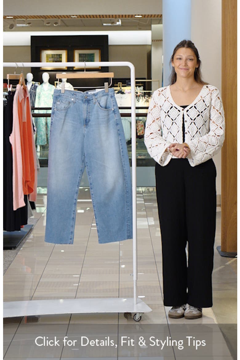 Hattie Raw Hem High Waist Crop Barrel Jeans video