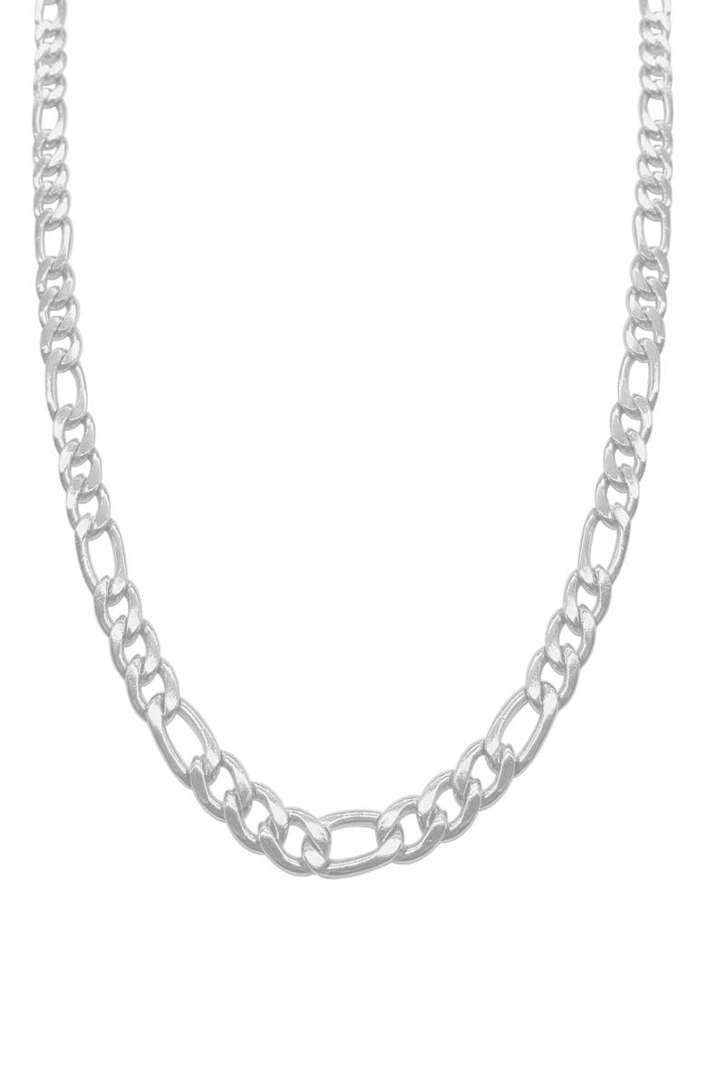 Adornia Men's Water Resistant Figaro Chain Necklace, Main, color,