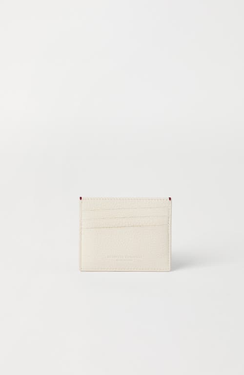 Brunello Cucinelli Calfskin Card Case In White