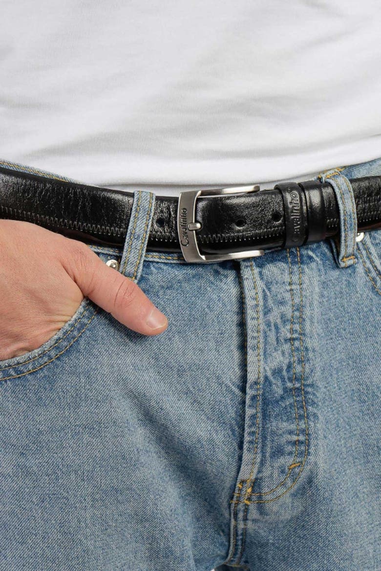 Classic 506 Smooth and Patent Leather Belt, Alternate, color, Black