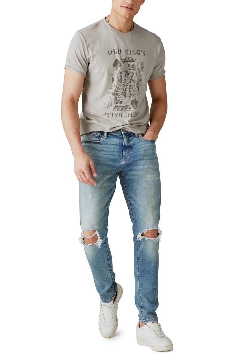 Lucky Brand 100 Advanced Stretch Ripped Skinny Jeans, Alternate, color, 