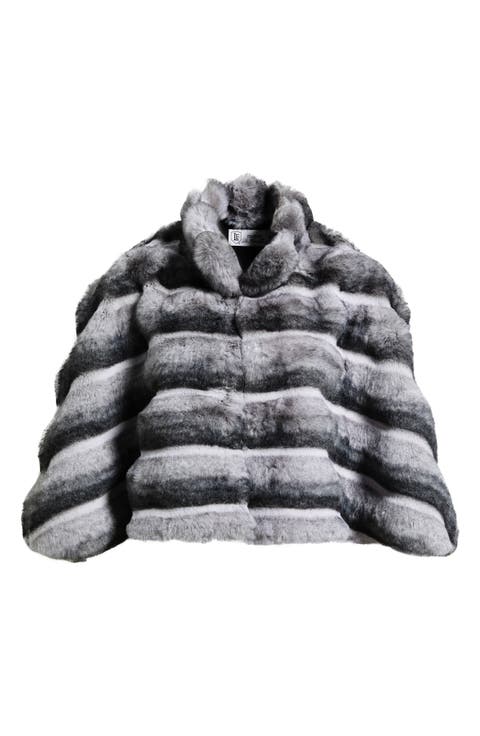 Channeled Faux Fur Capelet