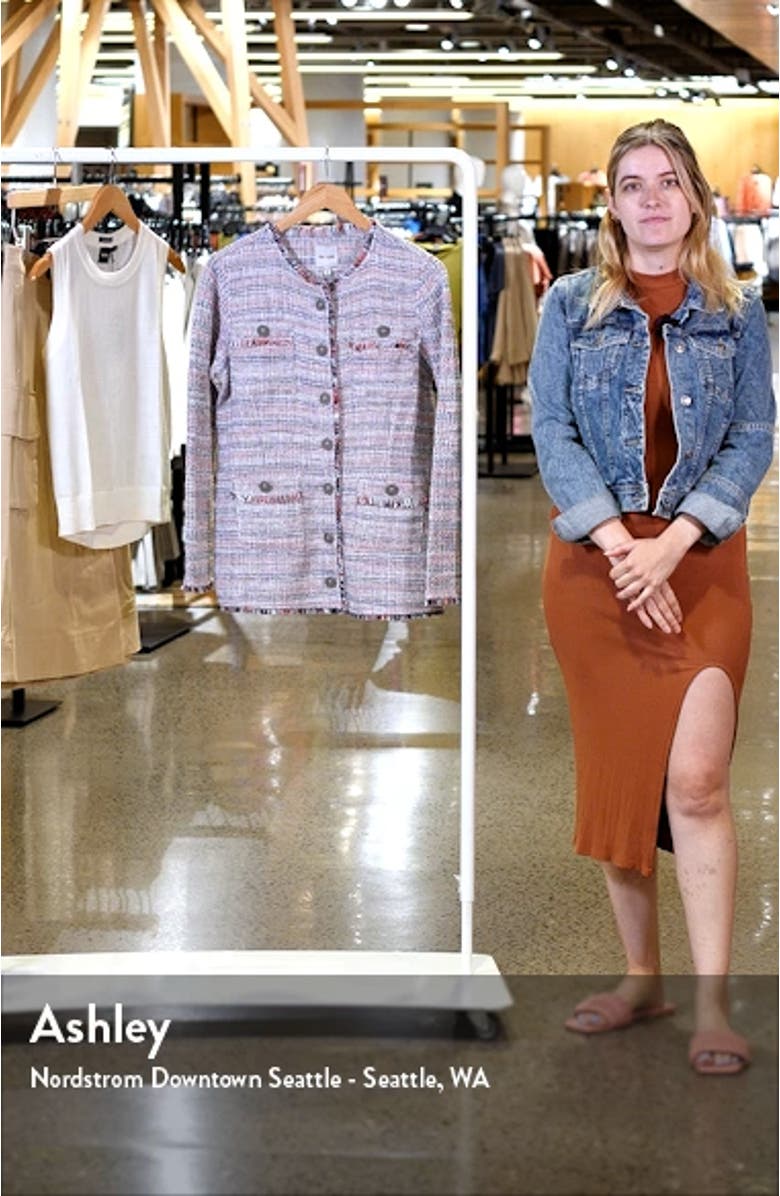 Plaid Fringe Cotton Blend Jacket, sales video thumbnail