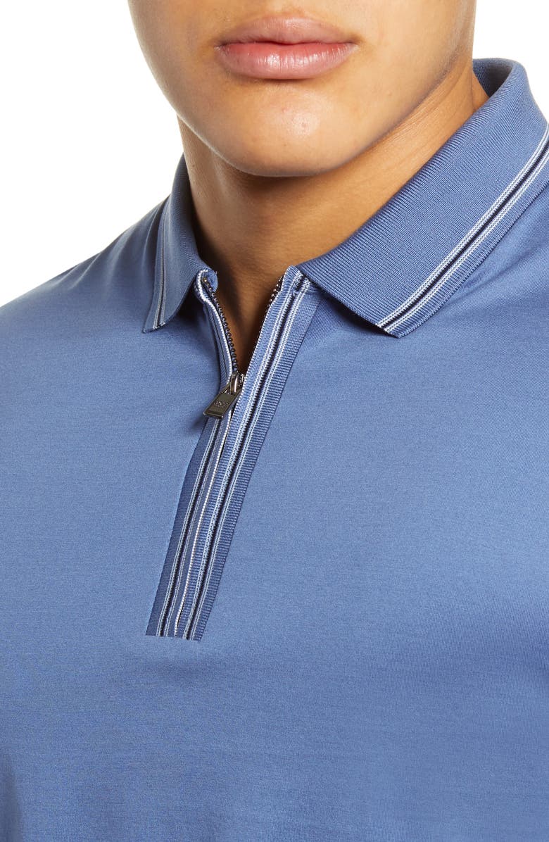 BOSS Paras Tipped Zip Polo, Alternate, color,