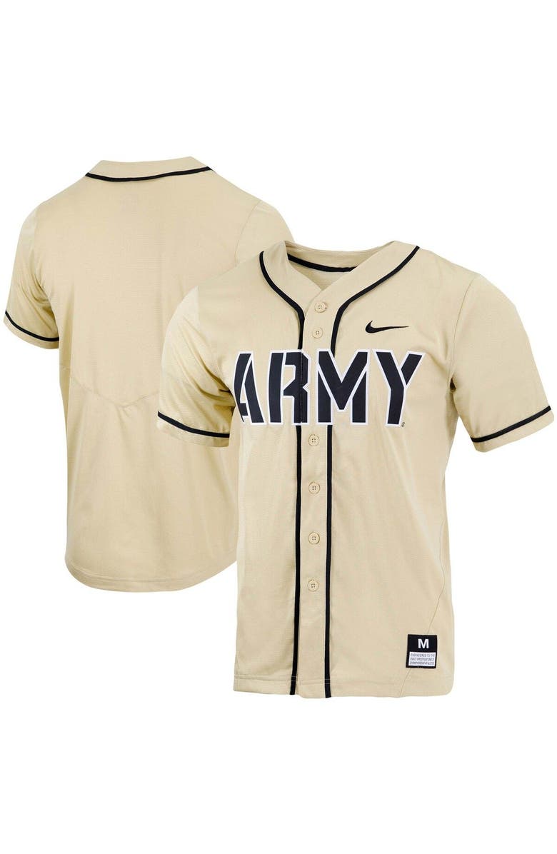 Nike Men's Nike Gold Army Black Knights Replica Full-Button Baseball Jersey, Main, color, Gold