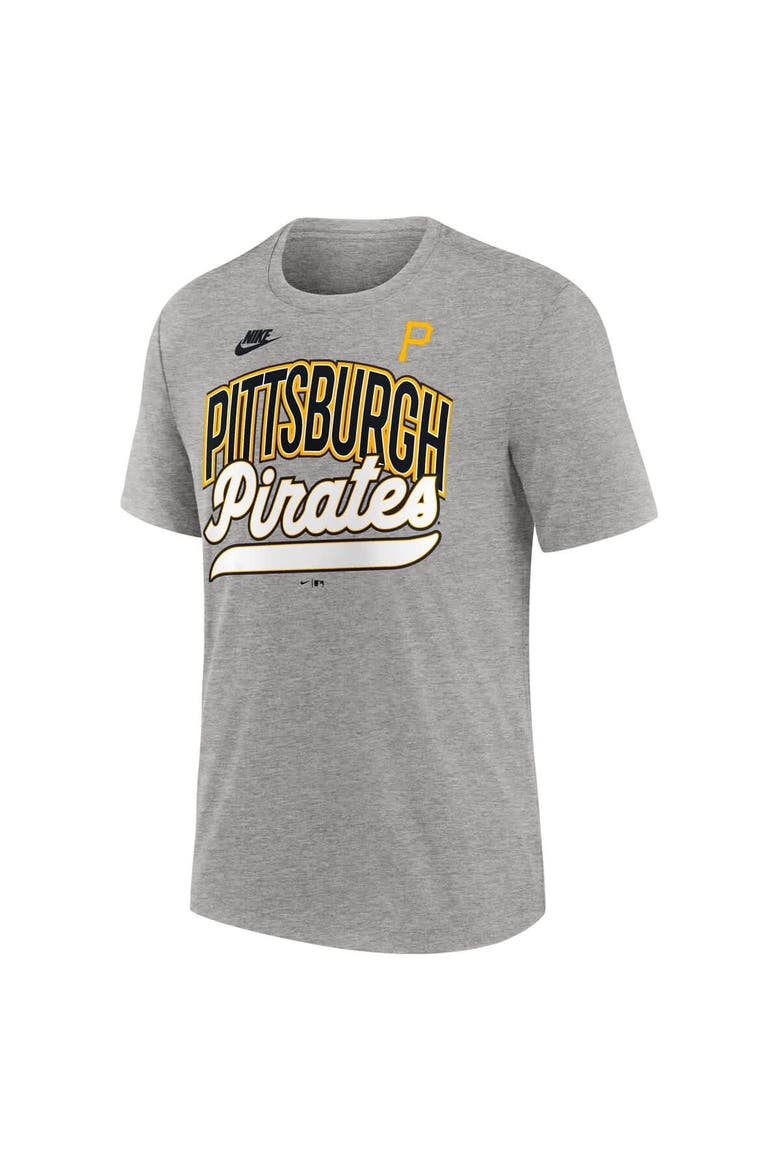 Men's Nike Heather Gray Pittsburgh Pirates Cooperstown Collection Retro Tri-Blend T-Shirt, Alternate, color, Heather Gray