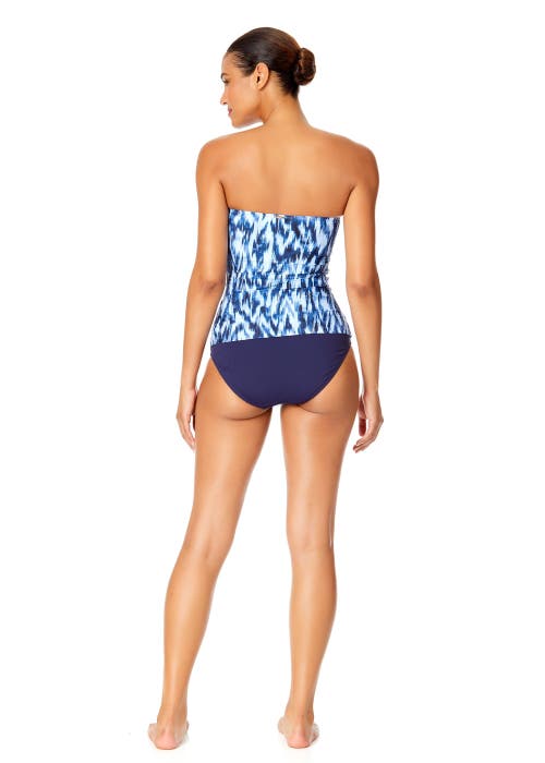 Shop Anne Cole Tiger Dance Twist Front Bandeaukini Swim Top In Tie Dye Ikat
