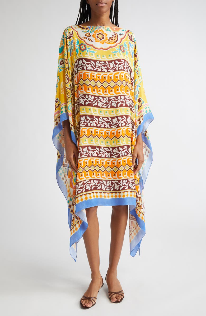 Etro Beachwear Caftan, Main, color, X0840 Print On Yellow Base