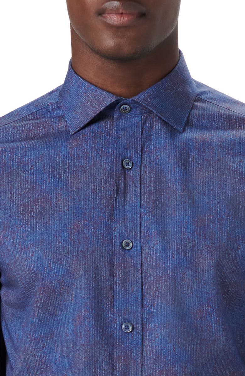 Bugatchi Classic Fit Herringbone Stretch Cotton Button-Up Shirt, Alternate, color,