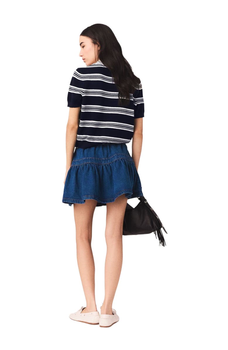 maje Short denim skirt, Alternate, color, Blue