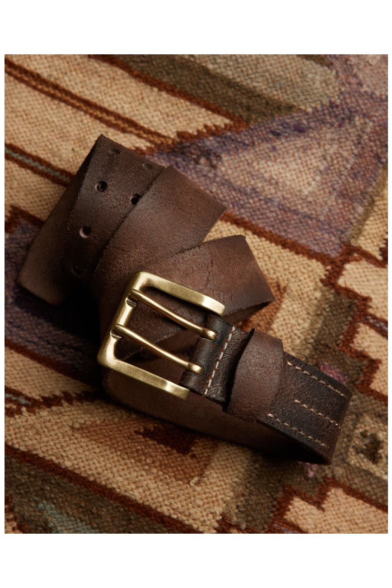 Tasha Leather Belt, Main, color, BROWN